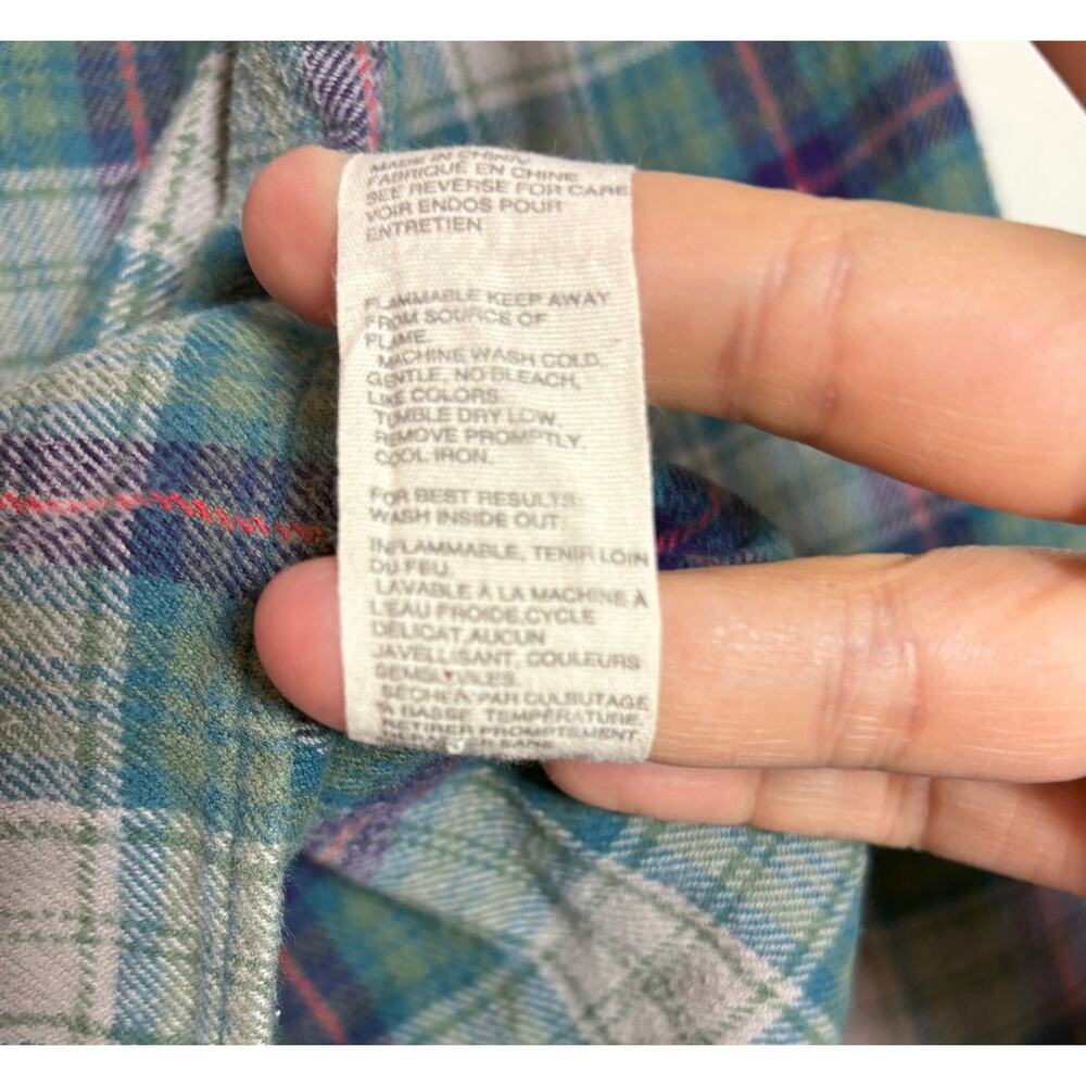 Woolrich Women's Large Long Sleeve Button Front Plaid Flannel Shirt - Picture 6 of 6